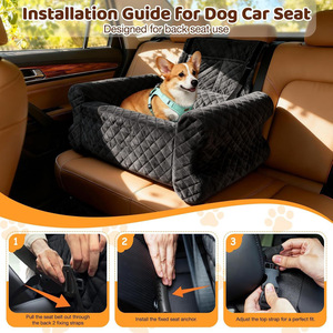 Siège de transport pour <span class=keywords><strong>chien</strong></span> OEM en gros, housse de siège auto de sécurité pour animaux de compagnie, sièges rehausseurs pour animaux <span class=keywords><strong>avec</strong></span> poche de rangement - Product Image 4