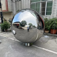 Grande Sphère en Acier Inoxydable 10 "24" 36 "48" Sculpture Extérieure Boule de Regard Lumineuse Polie Miroir