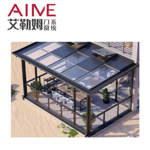 Villa <span class=keywords><strong>de</strong></span> jardin extérieure, véranda en aluminium, balcon, portes et fenêtres à rupture <span class=keywords><strong>de</strong></span> pont thermique, insonorisées, coupe-vent, <span class=keywords><strong>double</strong></span> <span class=keywords><strong>vitrage</strong></span> trempé Low-E - Product Image 2