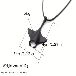 Yunniqeu Collar con colgante de rayo de diablo, negro y plateado, chapado en plata, joyería de moda unisex para hombres y mujeres - Product Image 3