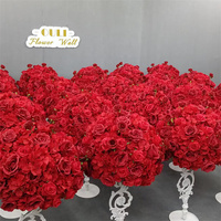 Nouveau style N-0150 décor de mariage Rose artificielle orchidée pivoine fleur Faux centre de table rangée de boules