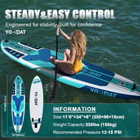 YoBoat 11' und 11'6 Aufblasbares SUP-Board 33/34 Zoll Breites Stabiles Stand-up-Paddleboard für Anfänger