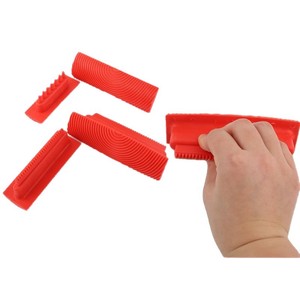 Wood Grain Brush Tool 8 in Red Plastic Handle Bristle Thickness 1 for Manual <b>Paint</b> Strokes Building Materials - Product Image 1