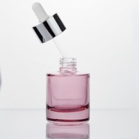 Flacon compte-gouttes de sérum en verre rose écologique de luxe de 30ml bouchon à vis personnalisé huile essentielle conteneur vide nouveau élégant