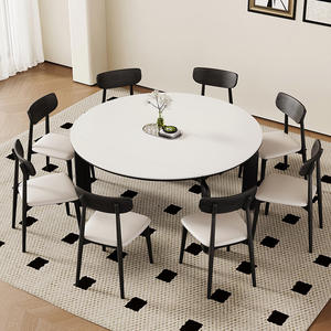 Mesa de comedor ovalada minimalista de madera maciza con diseño de patas de elefante para uso doméstico - Product Image 3