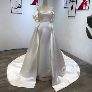 Robe de soirée blanche ivoire sur mesure, robe de bal, robes de mariée, robes de mariée Wm75 - Product Image 1