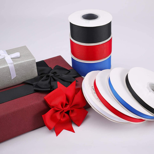 شريط جروجران مخصص بالجملة من المصنع، عرض 1-1/2 بوصة (38 مم)، مجموعة شرائط صلبة مخصصة ذات وجهين، 100% بوليستر، شريط هدايا عادي - Product Image 2