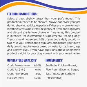 Golosinas para perros rellenas de pollo crujientes de 5 pulgadas personalizadas OEM, masticables de cuero crudo para limpieza de dientes, aperitivos de comida para mascotas a base de carne - Product Image 4