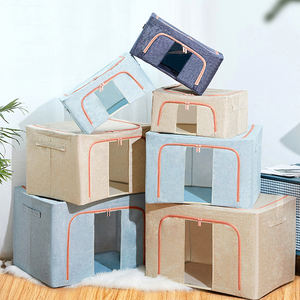 Custom Logo Size Zipper Wardrobe Clothes Quilt Thicken <b>Fabric</b> Organizer <b>Storage</b> Cube <b>Box</b> Bins With Clear Window - Product Image 4