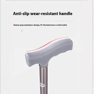 調整可能なワンフットアルミ合金ウォーキングケイン滑り止めゴムハンドル伸縮性高齢者ウォーキングスティック - Product Image 4