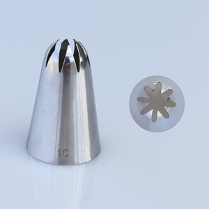 1C Korean Style 8 Tooth Cookie Butter Piping Tip 304 Stainless Steel Seamless Nozzle Large Size Cake Decorating Tool - Product Image 2