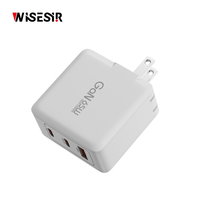 Chargeur mural USB WISESIR 65W GaN QC3.0/PD3.0 à port unique avec protection OTP pour téléphones mobiles et tablettes