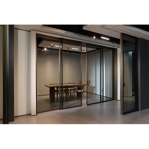 Système de <span class=keywords><strong>porte</strong></span> <span class=keywords><strong>coulissante</strong></span> double moderne OPK Perfect System, ouverture symétrique, fermeture douce, synchronisée, ensemble de quincaillerie en alliage de zinc - Product Image 3