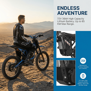 Vélo électrique tout-terrain 19 pouces 72V 36AH <span class=keywords><strong>avec</strong></span> amortisseur hydraulique, frein à disque, 3000W, vitesse rapide, <span class=keywords><strong>VTT</strong></span> pour adultes, course - Product Image 4