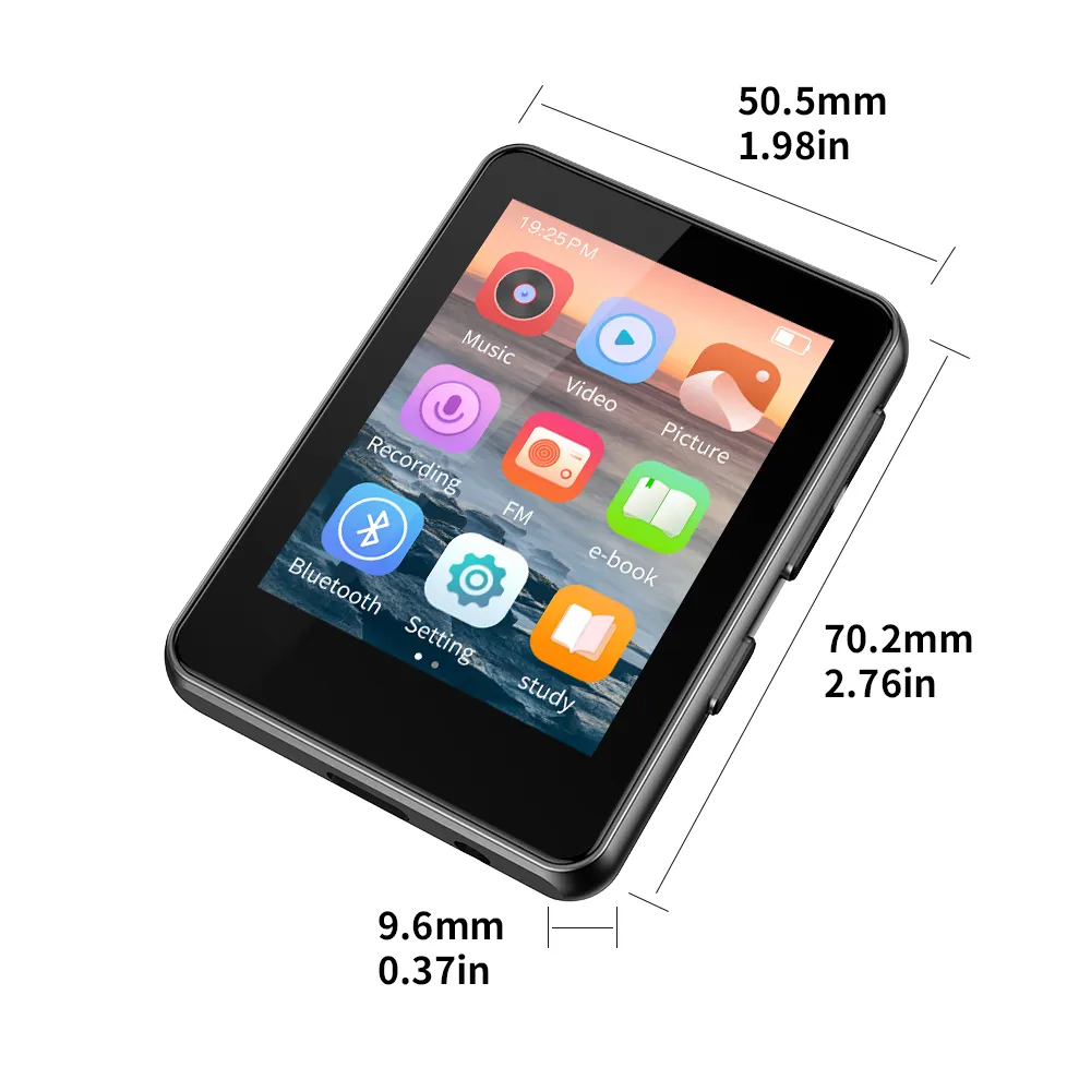 Design originale OEM ODM 2.4 pollici Touch screen registratore vocale FM portatile personalizzare la musica lettore Mp3 16gb con Bluetooth