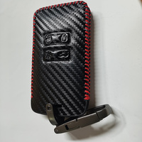 Bonne qualité Couture Cuir Carbone FiberCar Key Case Cover Télécommande Fob Pour Renault Megane