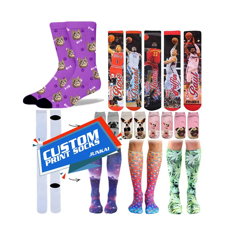 Großhandel benutzer definierte 3D-gedruckte Socken Unisex 3D-Socken Sublimation individuell bedruckte Socken