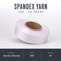 Fil 20D 100% Spandex blanc, fibre élasthanne hautement élastique pour sous-vêtements, vêtements de sport, chaussettes, ceintures, bonneterie médicale, tricotage
