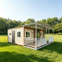 Casa Modular Expandible, Casa Cápsula Prefabricada, Diseño Plegable de Lujo, Edificio de Verano con Terraza en el Techo, Cafetería, Tienda