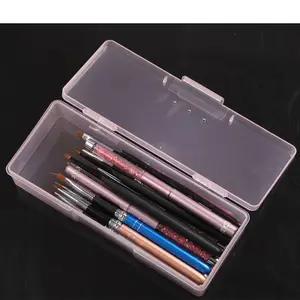 TSZS Fabrik preis Pink Plastic Box Aufbewahrung Maniküre Nail Art Tool Boxen Nail Pen Brush Lagerung Lieferant