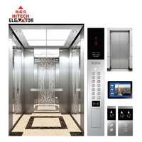 Ascenseur à passagers au design moderne, entraînement AC sans engrenages, PVC, titane noir, acier inoxydable, pour usage résidentiel, commercial et de bureau
