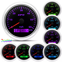 Compteur de vitesse marin 85 mm 60 mph avec aiguilles, écran LCD GPS Pulsar et odomètre numérique