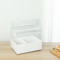 Boîte à gâteau en papier, boîte de rangement alimentaire transparente, boîte cadeau pour gâteau avec fenêtre en plastique et poignée pour la Saint-Valentin, décoration florale