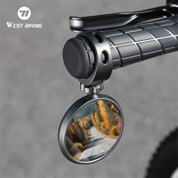 Rétroviseur de vélo grand angle HD WEST BIKING, réglable à 360 degrés, fixation sur guidon, pour VTT et vélo de route