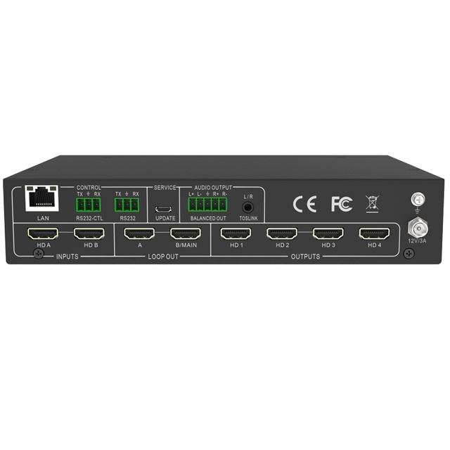 2x4 4K UHD HDMI Video Wall Controller with Audio De-embedding for Home Theatre System