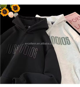 Customized Streetwear Cropped Men's Half Zip Fleece <b>Hoodies</b> Boxy Fit Oversized Embossed Digital Plain Dyed <b>Gothic</b> Color Blocking - Product Image 5