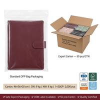 Carnet à spirales 6 anneaux en cuir PU grainé avec logo personnalisé, couverture rigide, vente en gros OEM, plus de 40 couleurs, avec languettes à pression et reliure à feuilles mobiles