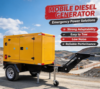 Groupe électrogène diesel mobile COMLER 30 kW-50 kW sur remorque, insonorisé à faible bruit, avec moteur pour projets miniers