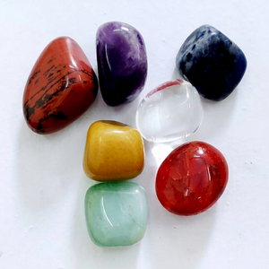 Juego de Cristales Tallados de 7 Chakras Naturales, Piedras Pulimentadas y Rodadas para Sanación, Estilo Mascota, Bola y Globo - Product Image 1