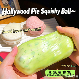 Jouet anti-stress en forme de boule de pain d'ananas et de pudding au caramel, fait main, jouet à presser, jouet sonore, jouet souple - Product Image 2