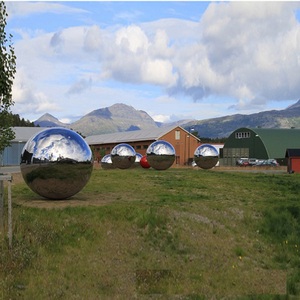 Esfera de bola hueca de acero para mirar al jardín al aire libre de gran tamaño de 1000mm/adorno de esfera de acero - Product Image 1