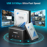 Station d'accueil pour disque dur en aluminium FIDECO 2.5 3.5, hub USB 3.0, clonage de disque dur, station d'accueil pour disque dur