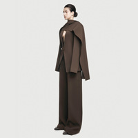 Ensemble deux pièces haut de gamme élégant avec boutons métalliques : Veste et pantalon fluide