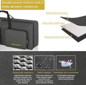 Étui pour clavier de piano souple, entièrement rembourré, avec poignées et bretelles réglables, imperméable, échantillon gratuit - Product Image 5