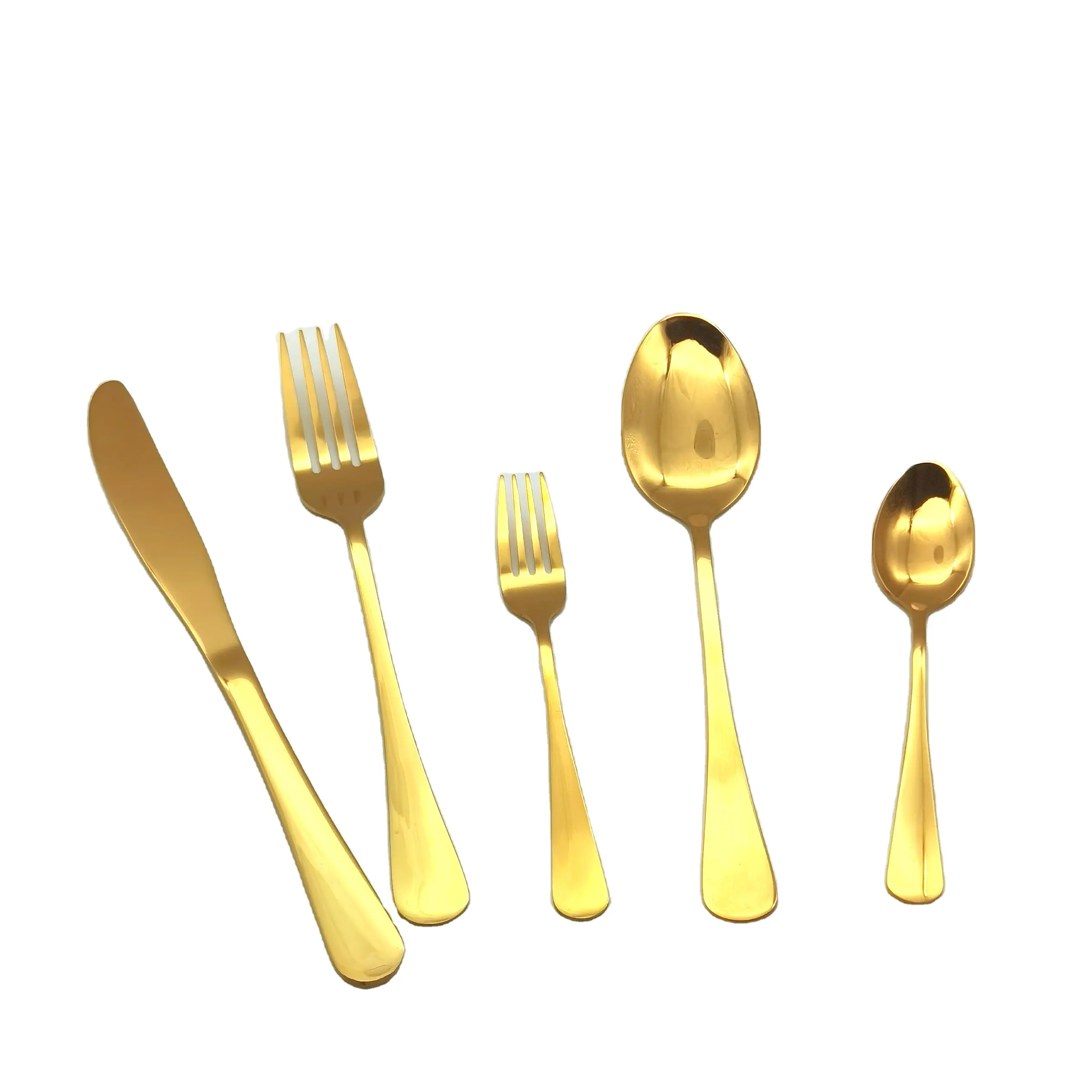 Dinner fork Knife Dinner spoon Tea fork Tea spoon Five piece set gold cutlery set stainless steel cutlery sets