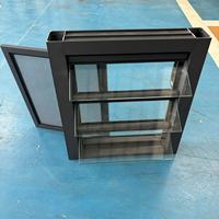 Ventana Moderna de Aluminio con Rejilla de Seguridad Antirrobo, Doble Acristalamiento y Aislamiento Acústico para Villa y Cocina