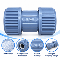 Raccord de tuyauterie d'alimentation en eau et d'irrigation 1/2 pouce, gris, en PP, à compression