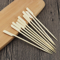 Brochettes plates jetables compostables en bambou, sans plastique, pour barbecue