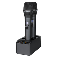 LS05 Système de microphone professionnel sans fil UHF à main double Connecteur de type C omnidirectionnel pour les fonctions de chant karaoké