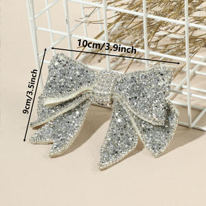 Dekorasi ikatan simpul kristal lapisan ganda, aksesori rambut & pakaian elegan berlian imitasi buatan - Product Image 2