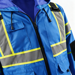 Customizable Logo Raincoat Hi Vis Reflective Breathable Waterproof Winter Jacket for Spring Reflective Safety Clothing - Product Image 4