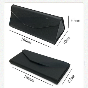 सरल Foldable त्रिकोणीय चमड़ा हार्ड प्रकरण के लिए चश्मा ताल धूप का चश्मा लेंस कंटेनर बॉक्स पर्स Eyewear सामान - Product Image 5