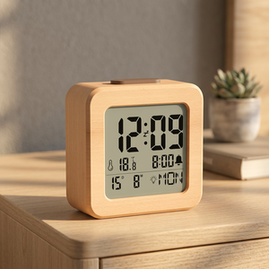 CJ 3306 Mini Simple <b>Electronic</b> Digital LCD <b>Calendar</b> Temperature Art Deco ABS Desk Alarm Clock Backlight Music Snooze Mute - Product Image 3