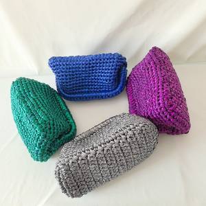 涤纶金属色钩针编织女式日用手拿包时尚优雅纯手工针织手袋翻盖式闭合中国大陆 - Product Image 3