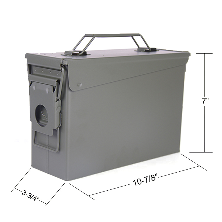 Safewell 30 Cal 4,5 L de Metal pequeña bala de acero munición caja de herramientas puede para seguro de las armas