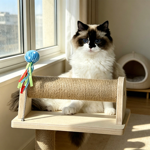 Arredamento per Animali Domestici da Interno, Resistente Tiragraffi per Gatti in Sisal con Giocattolo a Molla e Palla su Pista per Soggiorno e Camera da Letto - Product Image 1